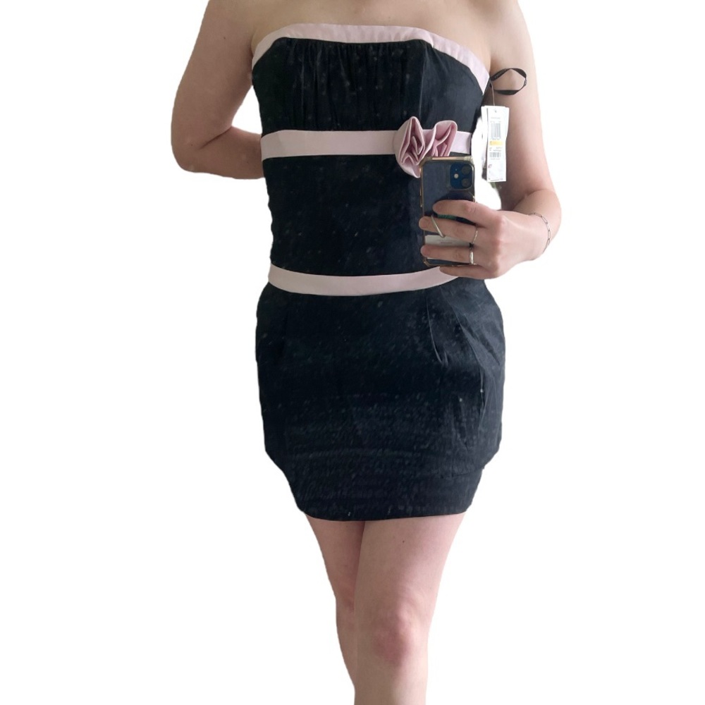 NWT jessica mcclintock for gunne sax strapless black cocktail dress! size: 7 - Picture 5 of 5